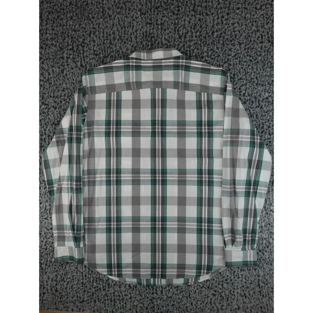 Columbia Plaid Button Down Shirt Mens‎ Large Green Gray Long Sleeve Outdoor